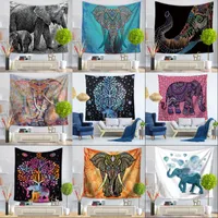 Wisząca ścienna Mapa Elephant Drukuj Plażowy Ręcznik Szal Bohemian Mandala Yoga Maty Obrusy Poliester Tapestries Home Decor 110 N2