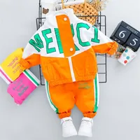 2020 Autumn Kid Boy Girl Clothing New Casual Tracksuit Long Sleeve Letter Zipper Sets Infant Clothes Baby Pants 1 2 3 4.5. Years LJ201223