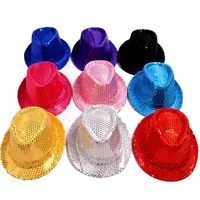New Sequins Men Women Children Fedora Hat Fashion Adult Boys Girls Kids Top Hats Summer Fitted Jazz Cap Sun Hats High Quality