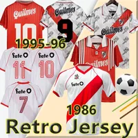 Francescoli River Plate 1995 1996 1988 1987 19 1987 Retro Soccer Jerseys Caniggia Salas Crespo D.Trezeguet Gallego Alzamendi Norberto Vintage Classic Camicia da calcio