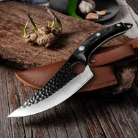 Couteau de cuisine à la main en acier inoxydable à la main couteaux de désossage de la pêche à la viande de pêche cuisson extérieure coupe outils boucherie