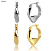 Hoop Huggie Kikichicc 100% Gerçek 925 Ayar Gümüş 13mm Geometrik Düzensiz Hoops Küpe Daire Lüks Takı 2021 Güzel Jewelry1