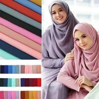 Peaccesky 여성 일반 거품 쉬폰 스카프 hijab 랩 핀 솔리드 컬러 shawls 머리띠 인기 hijab 무슬림 스카프 / scarf1