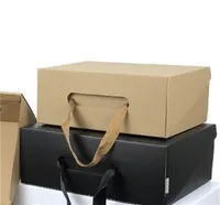 Rectángulo Fold Gift Wrap Carton Kraft Paper Regals Regalos Contenedor Negro Marrón Blanco Organizador de almacenamiento Botas Portables M2