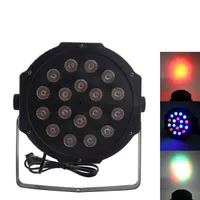 30W 18-RGB LED السيارات / التحكم الصوتي DMX512 عالية السطوع مصباح مصباح مرحلة صغيرة (AC 110-240 فولت) أسود عكس الضوء تتحرك أضواء الرأس بالجملة
