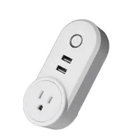 Wifi Smart Socket Plug, Outlet Wall USB Cargador Aplicación Control remoto Alexa Echo y Adaptador de viajes en el hogar de Google para iPhone