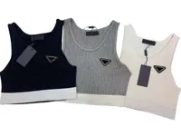 Vest pour femmes Sweaters Tricots sans manches 22SS Tréoles de mode Courts Tops Style Slim Top Top Zipper Été Casual Femmes Vêtements S-L
