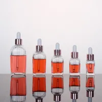 Прозрачная стеклянная косметическая бутылка на открытом воздухе Портативные бутылки капельницы Отдельные хранения квадратных прозрачных женщин эмульсия 1 15Yx5 G2