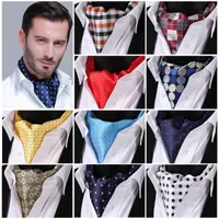 Krawaty na szyję Polka Dot Sprawdź 100% Silk Ascot Cravat, Casual Jacquard Scarves Woven Party Ascot1