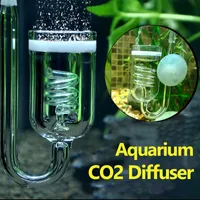 1 PC Aquarium CO2 diffusor glas tankbubbla atomizer reaktor solenoid regulator moss för 60 ~ 300L växter
