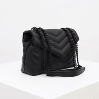 Luxo designer bolsa loulou y-shaped em forma de couro senhoras cadeia de metal bolsa de ombro de alta qualidade flap saco mensageiro saco atacado
