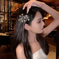 Coreano Flash Rhinestone Cabelo Clipes Moda Fashion Five-apontado Star Árvore Filial De Metal Hairpin Girl Bangs Clipe Acessórios De Cabelo