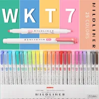 Zebra Mildliner WKT7 تمييز لون ناعم رأس مزدوج حساب اليد ماركر الطلاب استخدام لون سميك مخطط تمييز مجموعة 201212