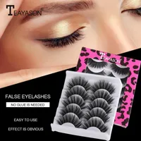 False Eyelashes TEAYASON 3D Mink Hair Soft And Thick 5/4 Pairs Fake Lash Lengthen Three-dimensional Makeup