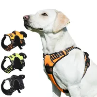 Reflektierende Nylon Haustiergeschirr Alle Wetter-Service-Hundeweste-Halsbänder Gepolsterte einstellbare weiche Sicherheitsfahrzeug-Führung für Hunde Haustiere Leinen
