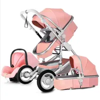 Hoher landschaftlicher Kinderwagen kann sitzen und hinlegen, zwei Wege-Vierradabsorber, klappender neugeborener Baby-Multifunktions-Zwei-Funktion zwei in One1