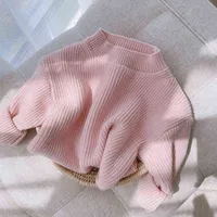 Magazzino statunitense 0-6 Years Toddler Baby Girl Autunno Inverno Maglioni manica lunga Solido Moda per maglieria Cappotto a maglia 5Styles