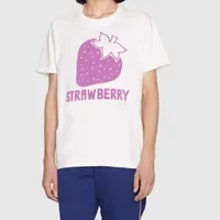 20SS T-shirts de luxe pour hommes Femmes Unisexe Tee shirt Designer Designer à la fraise Récolté de l'équipage Été Tshirt Fabriqué en Italie Sleeve Sourte