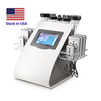Stock in USA New Promotion 6 In 1 Ultrasonic Cavitation Vacuum Radio Frequency Lipo Laser Slimming Machine for Spa Shipping