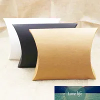 FeiluanTustom Yastık Hediye Kutusu Kraft / Siyah / Beyaz Karton Kağıt Şeker Paketleme Kutusu Mutli Boyutu 20 ADET Başına Özel Logo Maliyet Ekstra