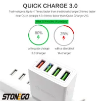 31W Multi-Port USB Wall Charger 4-Port Output W  QC 3.0+3 USB Port Quick Charge Travel Charger Multiport Charging