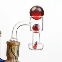 Terp Slurpers Quarzuhr mit Glas Marmor / Rubin-Perlen 2mm Wand-Vakuum-Quarz-Nägel für Glasbongs-Rigs