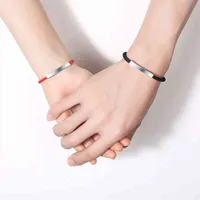 925 sier elbow Bracelet Red Rope lovers' hand decoration Korean version students' simple lettering Valentine's Day gift