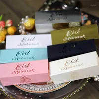 50 pcs Eid Mubarak Candy Caixa Dragee Favor Ramadan Caixas de Presentes Islâmicos Muçulmanos Feliz Al-Fitr Party Party Supplies1 Wrap