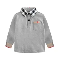 2021 Neue Gentleman Stil Jungen Hemden Frühling Herbst Kinder Langarm Sweatshirts Abzugskragen Kinder Casual T-Shirts