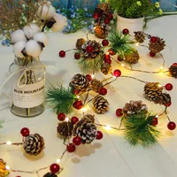 Christmas String Luz Ao Ar Livre Água Pine Cone Luzes LED fio de cobre Fairy Garland Patio Holiday Decore a lâmpada A34