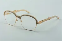 20 Best-selling top-quality Stainless Steel diamond temples eyeglasses, high-end diamonds eyebrow frame 1116728-A Size: 60-18-140mm