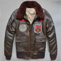 Men's Leather & Faux Top quality AVIREX JACKET US Air Force pilot men's genuine leather jacket multi-standard G1 man flight suit M18P