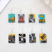 HAY HOUSE 1Pair Drop Earring Small Size Tarot Deck Charms Sun Moon Star And The Lovers Divination Card Fashion Jewelry Gift DIXIT