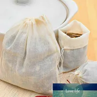 10 Cotton Muslin Drawstring Straining Tea Cooking Separate Spice Food Filter Bag
