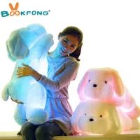 Bookfong 50см Длина творческого ночного света возглавляет прекрасную собаку фаршированные и плюшевые игрушки лучшие подарки для детей и друзей LJ201126