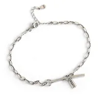 Stick 925 sterling sier hip hop bracelets & bangl chain set charm blanks for jewelry armband perlen personalisiert schmuck