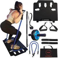2021 Portable Home Gym Full Body Workout Set Resistance Bands hopfällbar motstånd bar hanterar träningsutrustning för hemresor