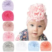 赤ちゃんの綿の帽子の子供たちの花の固体カラー帽子のための幼児の子供の女の子冬の春のビーニーヘッジキャップヘッドラップ