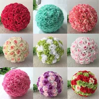 2021 Rose balls 15-80cm Wedding Silk Pomander Kissing Ball decorate flower artificial flower for wedding garden market decoration