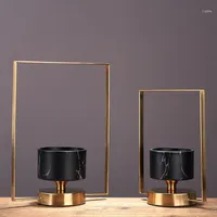Chinese Metal Candle Holder Simple Romantic Candlestick Geometric Creative Living Room Porte Bougie Luxury Decoration MM60ZT Holders