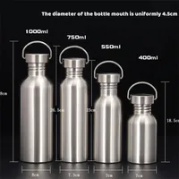 304 Stainless Steel Water Bottle Sport For Travel Portable Cycling Cup Outdoor Drinking Bottles Drinkware 1000ML 220119