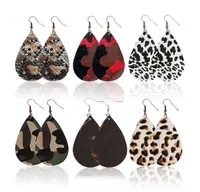 Neue stilvolle Teardrop Leder Anhänger Ohrring Leopard Wassertröpfchen Charme Baumeln Ohrringe für Frauen Dame