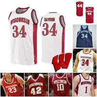 Custom Wisconsin Badgers Basketball Jersey NCAA College Aleem Ford D&#039;Mitrik Trice Brevin Pritzl Walt McGrory Hedstrom Potter Finley Harris
