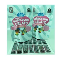 Backpack boyz White bubblegum gelato childproof ziplock plastic bag biodegradable stand up pouch with holographic stickers