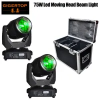 Gigertop 2IN1 Flightcase Packing 2 Unit 75W Led Moving Head Beam Light Fixed Gobo Wheel / Color Wheel Good Quality CE ROHS Mark