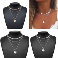 Lotus Pattern Lady Pendants Necklace Jewelry Men Women Plated Gold Multilayer Fashion Neck Chain Personality 1 95ld J2