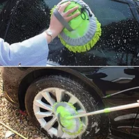 Intrekbare auto wassen MOP (inclusief borstelhoofd) stofverwijdering Afneembaar Dual-Use Mop Rag Strong Water Absorptie Auto Cleaning1