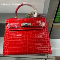 Carmenlai 2021 hög qulity klassiska kvinnans handväskor damer tote bag läderkoppling axelväskor kvinnlig handväska med hårdvara 32 28