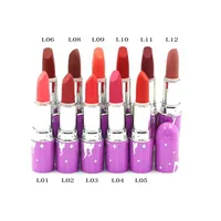 Vegan Lipstick Purple Tube Lipsticks Matte Long-lasting Easy to Wear Coloris Makeup Lipper Lip Stick