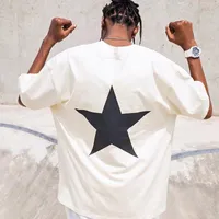Famosos camisetas para hombre camisetas de verano Pentagram estampado calle ropa moda hombres Hip hop de manga corta camisetas tamaño S-XXL